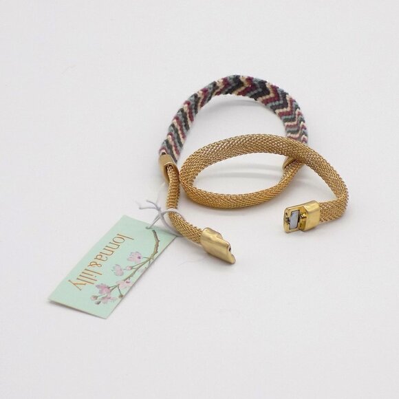 Lonna & Lilly Double Wrap Bracelet Gold-Tone Multi-Color Chevron Pattern - Picture 4 of 4